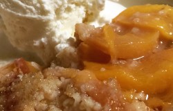 Local peaches from the Farmers Market produced this delicious and tender dessert for tonight!