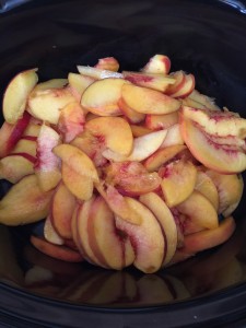 Crock Pot Peach Crumble- Peaches