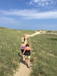 Sand dunes in the Outer Banks help protect these narrow islands from harsh weather. 