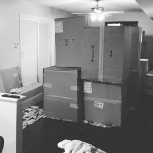 The cabinets arrived three weeks early, can you believe it?!