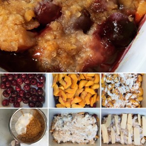 Here's a step by step look at how to make Crock Pot Peach and Cherry Cobbler. 