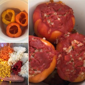 Make your holiday table a little brighter with these beautiful stuffed bell peppers!